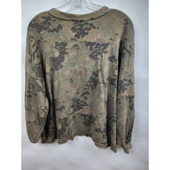 RAILS Green Pullover Drop Shoulder Reeves Knox Camo Sweatshirt Size Small - Picture 9 of 9